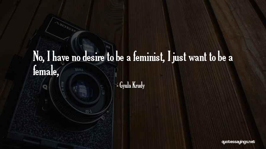 Female Feminist Quotes By Gyula Krudy