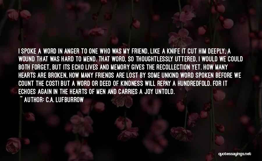 Few Word Friendship Quotes By C.A. Lufburrow