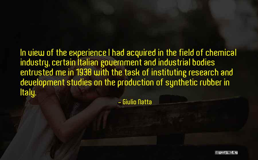 Field Research Quotes By Giulio Natta