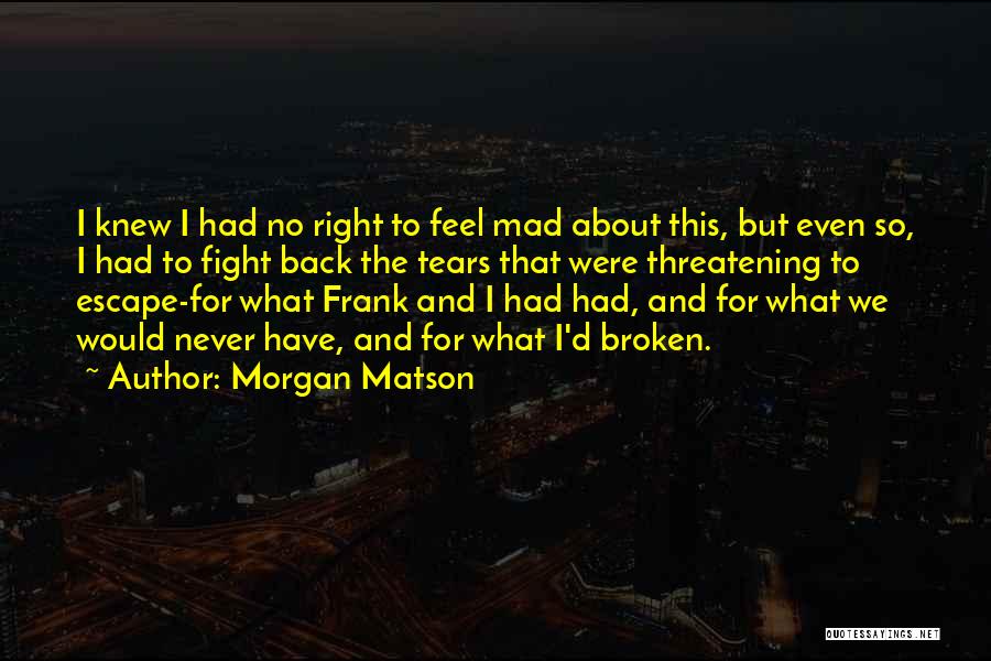 Fight Back The Tears Quotes By Morgan Matson