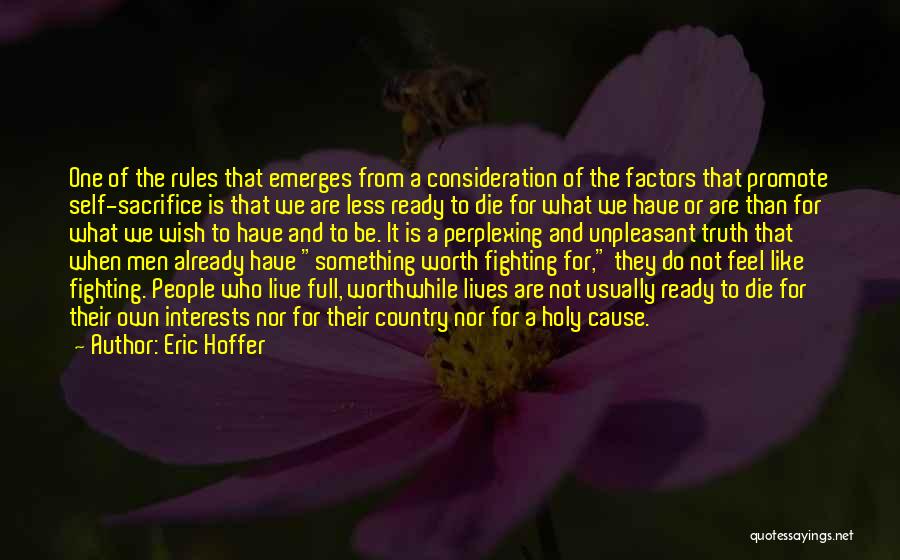 Fighting For Something Worth It Quotes By Eric Hoffer