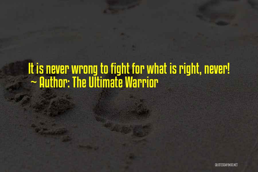 Fighting What Is Right Quotes By The Ultimate Warrior