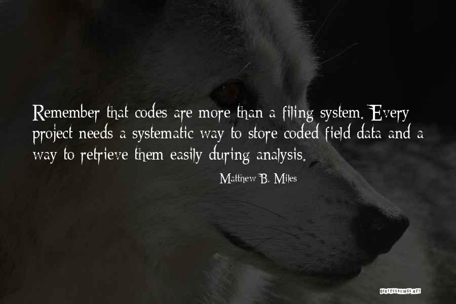 Filing Quotes By Matthew B. Miles Filing Quotes By Matthew B. Miles