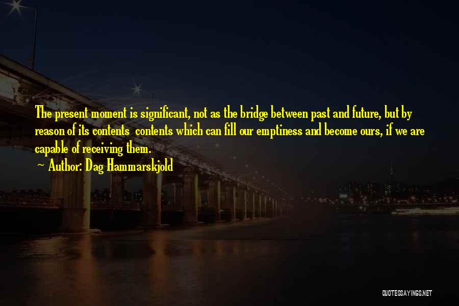 Fill Emptiness Quotes By Dag Hammarskjold Fill Emptiness Quotes By Dag Hammarskjold