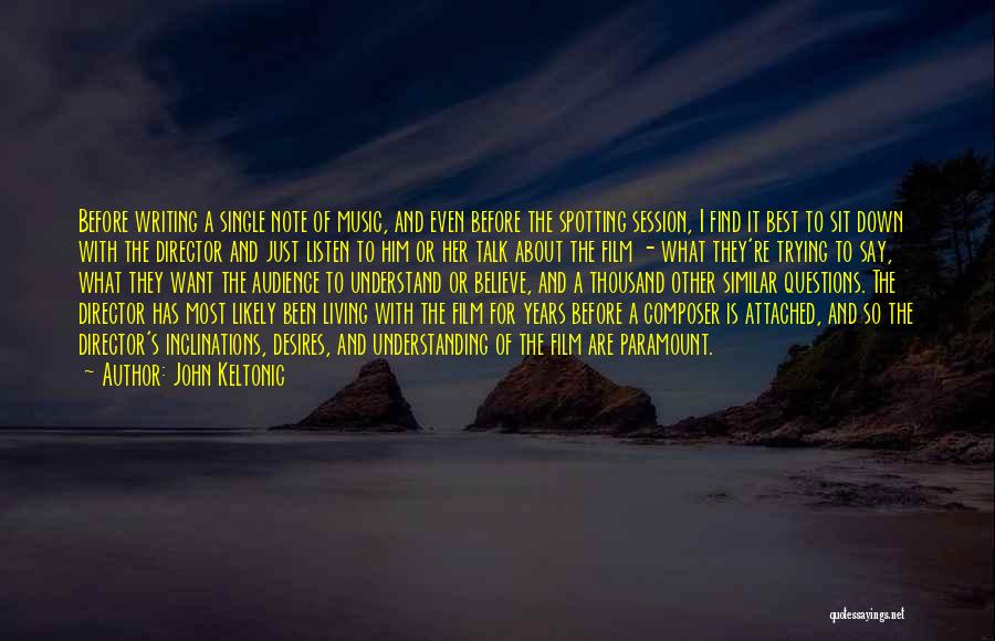 Film Composer Quotes By John Keltonic