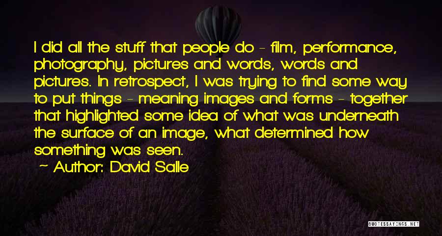 Film Photography Quotes By David Salle