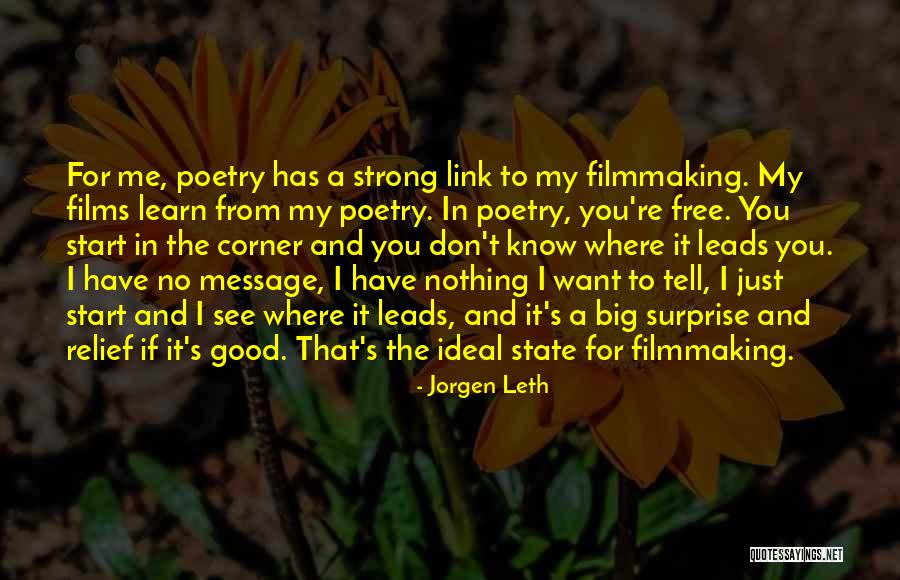 Filmmaking Quotes By Jorgen Leth