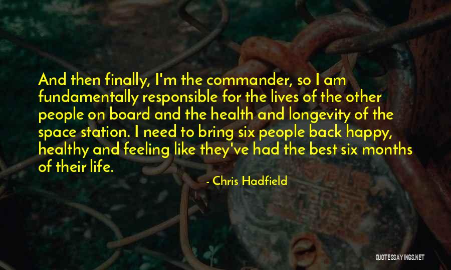 Finally I Am Back Quotes By Chris Hadfield