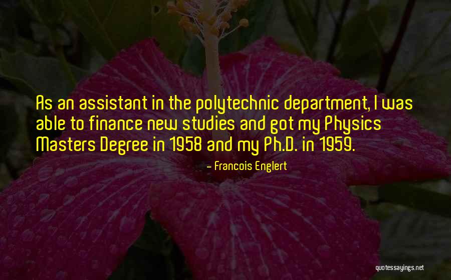 Finance Department Quotes By Francois Englert