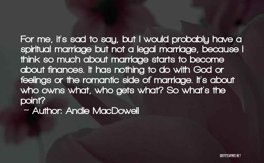 Finances Quotes By Andie MacDowell