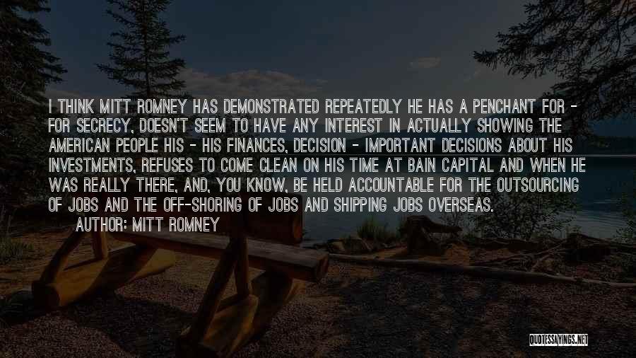 Finances Quotes By Mitt Romney