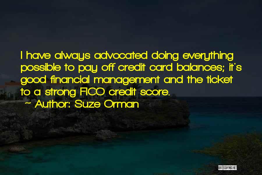 Financial Management Quotes By Suze Orman