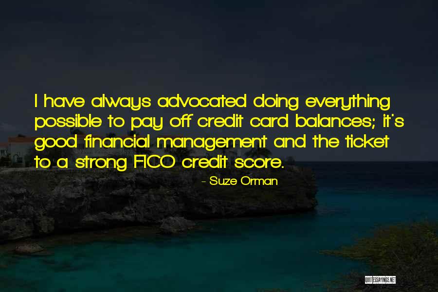 Financial Management Quotes By Suze Orman