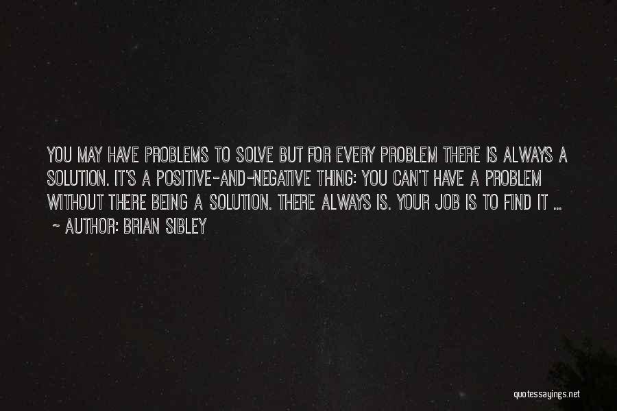 Find A Solution Quotes By Brian Sibley