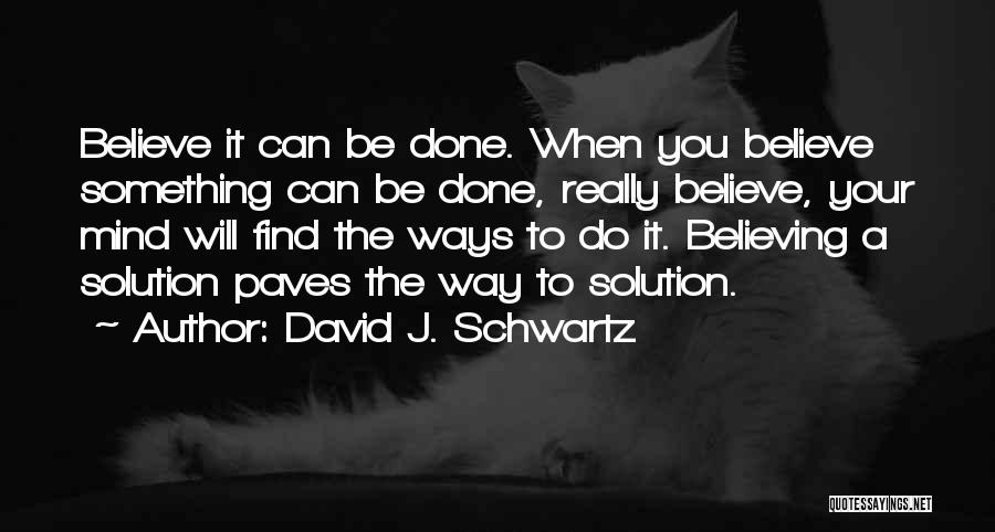 Find A Solution Quotes By David J. Schwartz