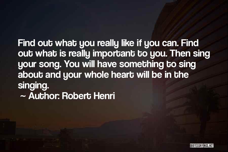 Find Out What's Important Quotes By Robert Henri