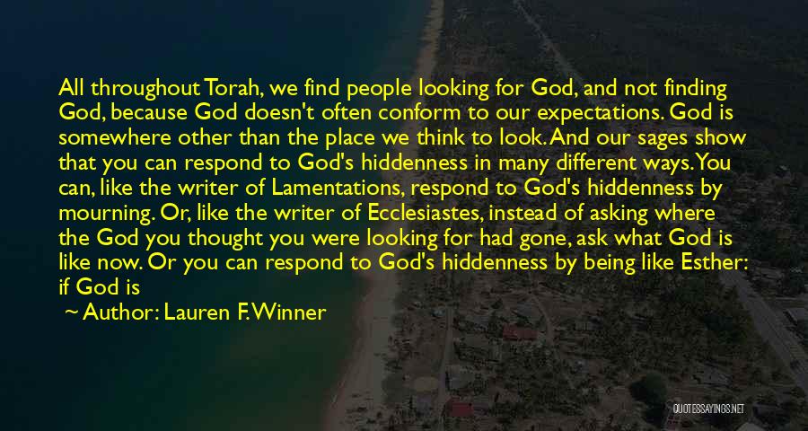 Finding God Quotes By Lauren F. Winner