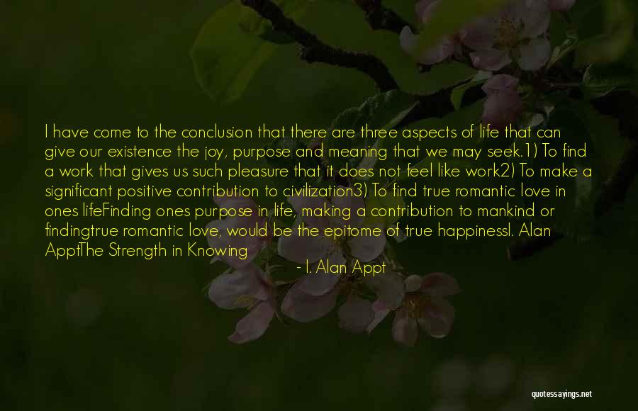 Finding Joy In Life Quotes By I. Alan Appt