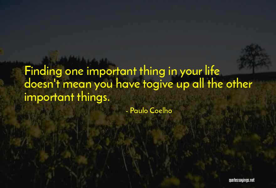 Finding The Important Thing Quotes By Paulo Coelho Finding The Important Thing Quotes By Paulo Coelho