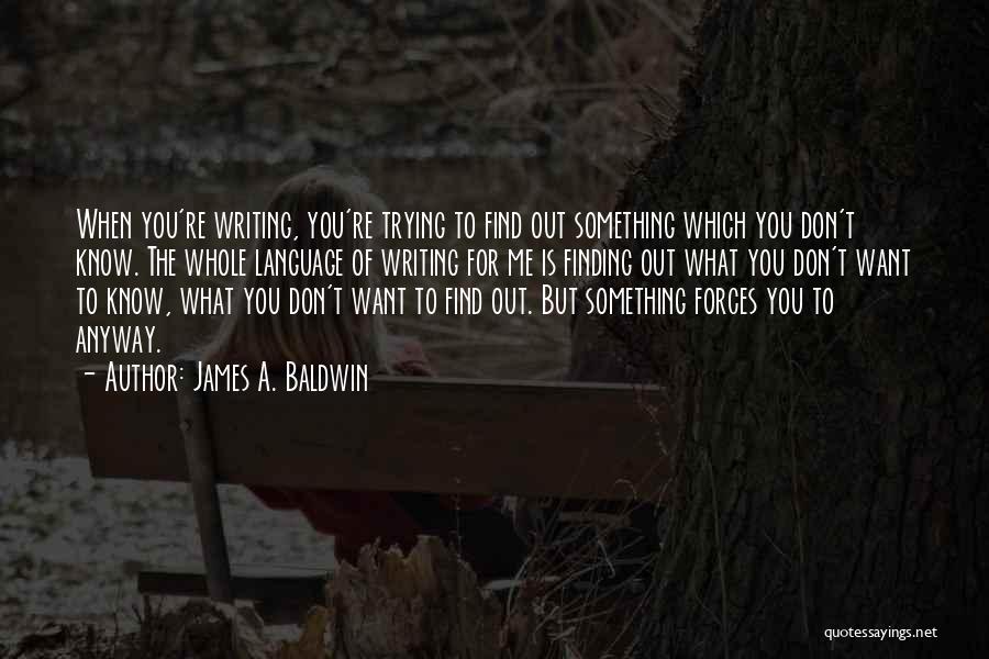 Finding What You Want Quotes By James A. Baldwin