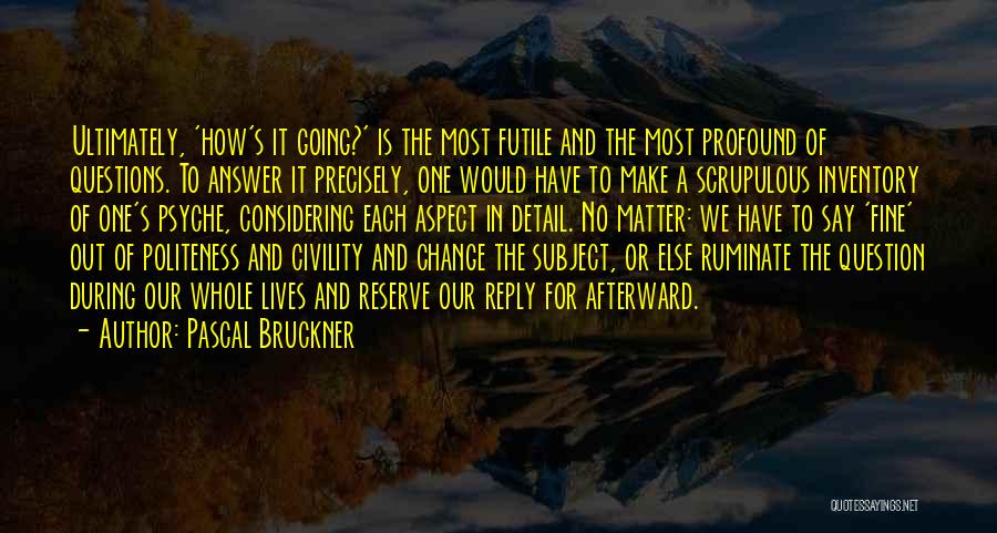 Fine Detail Quotes By Pascal Bruckner