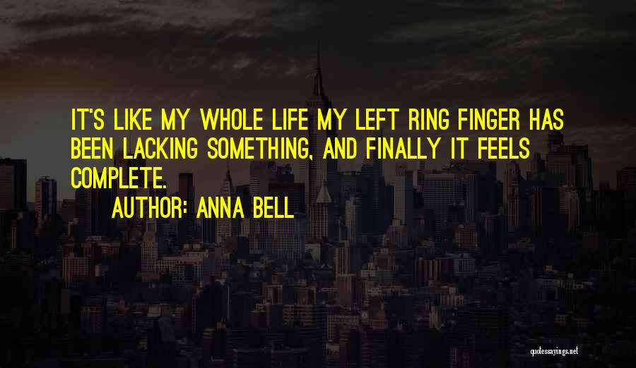 Finger Ring Quotes By Anna Bell