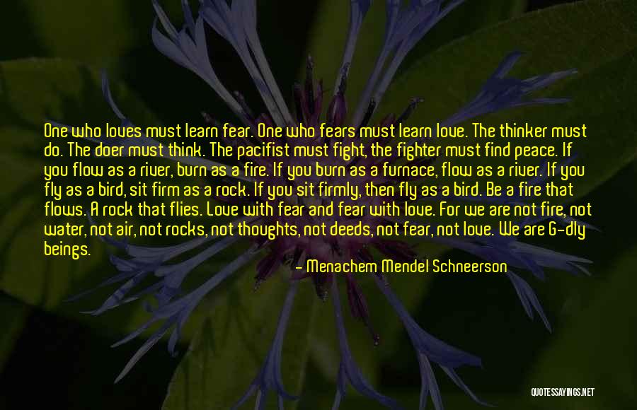 Fire And Water Love Quotes By Menachem Mendel Schneerson