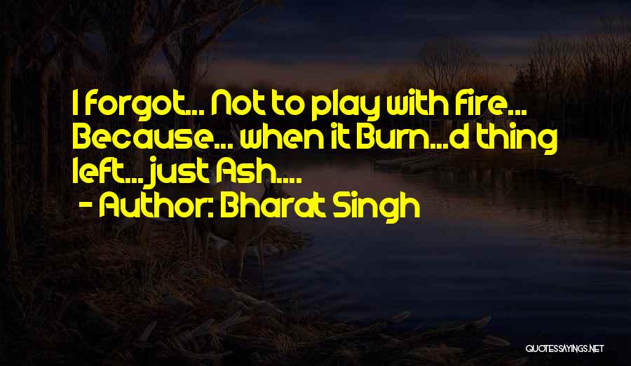 Fire Burn Quotes By Bharat Singh