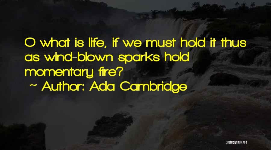 Fire Sparks Quotes By Ada Cambridge