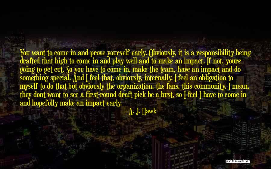 First Draft Quotes By A. J. Hawk First Draft Quotes By A. J. Hawk