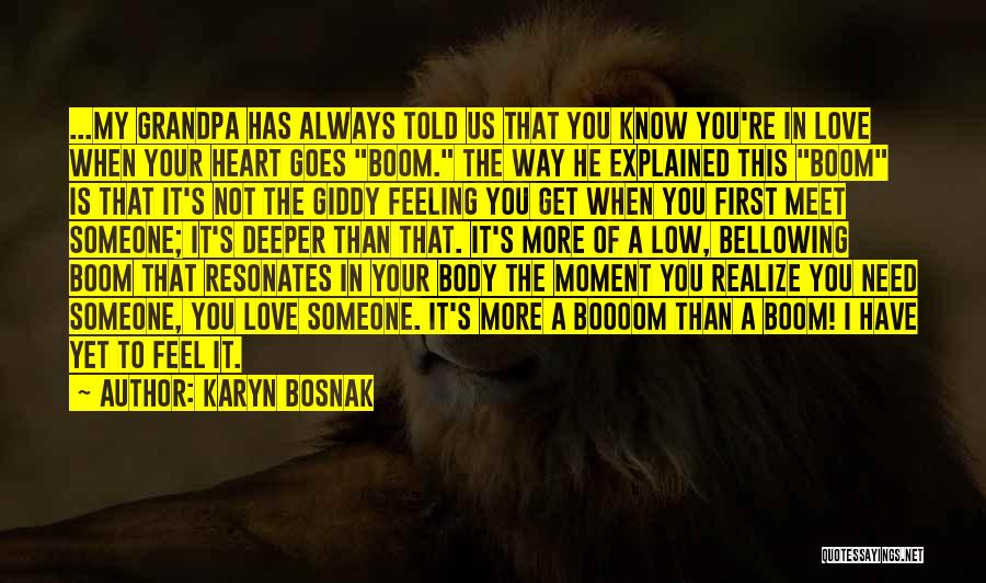 First Feeling Of Love Quotes By Karyn Bosnak