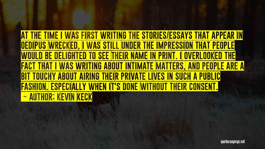 First Impression Quotes By Kevin Keck