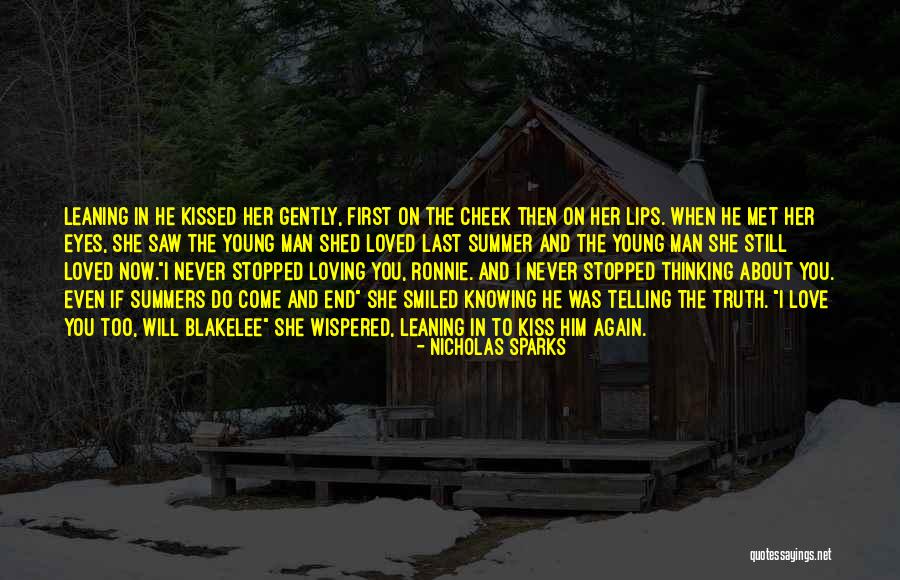 First Kiss On Cheek Quotes By Nicholas Sparks First Kiss On Cheek Quotes By Nicholas Sparks