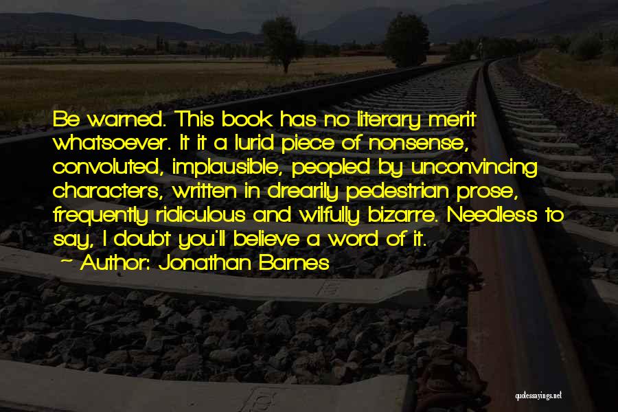 First Line Book Quotes By Jonathan Barnes