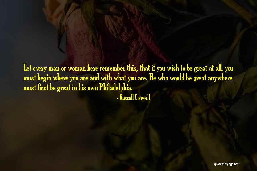First Man And Woman Quotes By Russell Conwell First Man And Woman Quotes By Russell Conwell