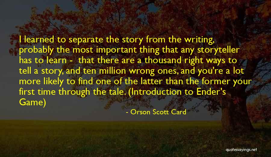 First Million Quotes By Orson Scott Card First Million Quotes By Orson Scott Card