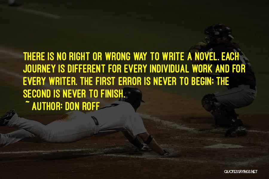 First Novel Quotes By Don Roff