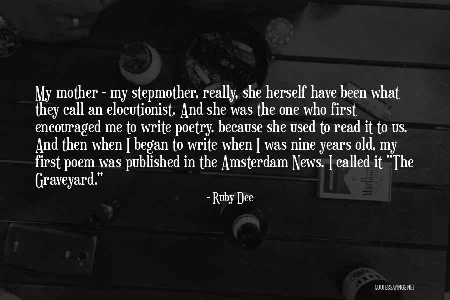 First One In Quotes By Ruby Dee