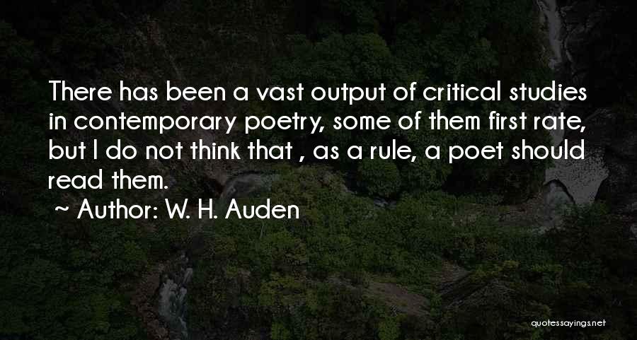 First Rate Quotes By W. H. Auden