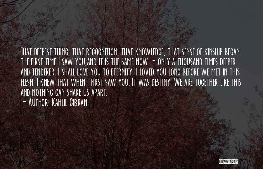 First Time We Met Love Quotes By Kahlil Gibran
