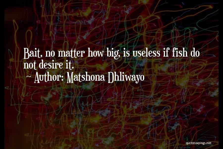 Fish Bait Quotes By Matshona Dhliwayo