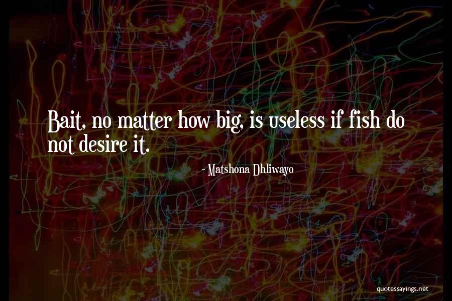 Fish Bait Quotes By Matshona Dhliwayo