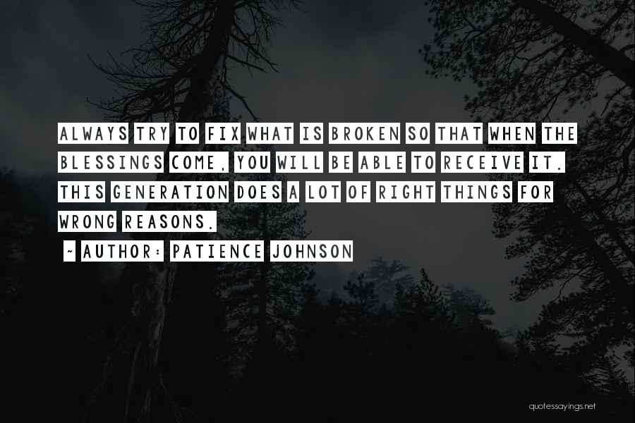 Fix This Quotes By Patience Johnson