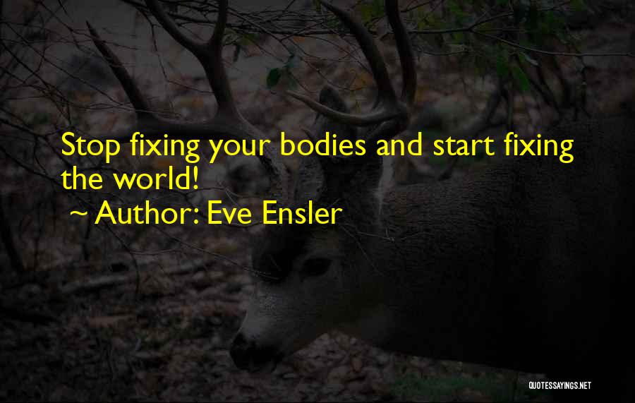 Fixing Things With Someone Quotes By Eve Ensler