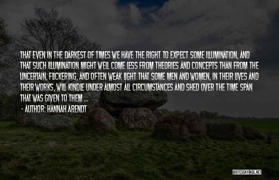 Flickering Light Quotes By Hannah Arendt