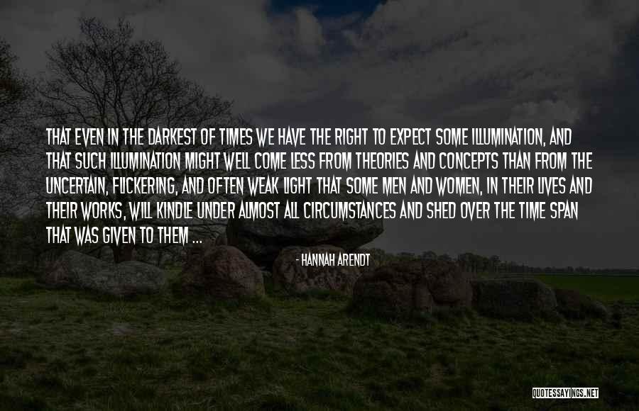 Flickering Light Quotes By Hannah Arendt