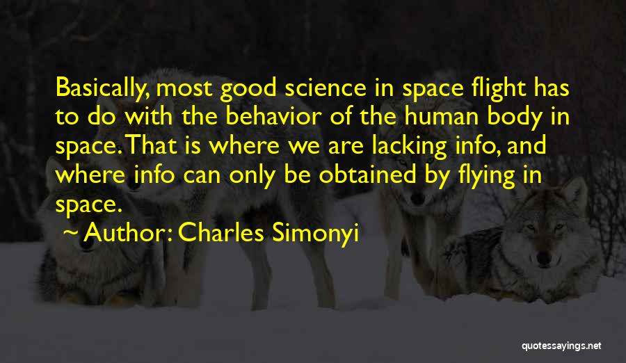 Flight Behavior Quotes By Charles Simonyi
