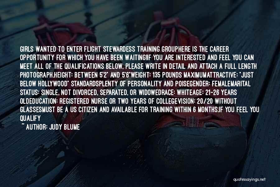 Flight Training Quotes By Judy Blume