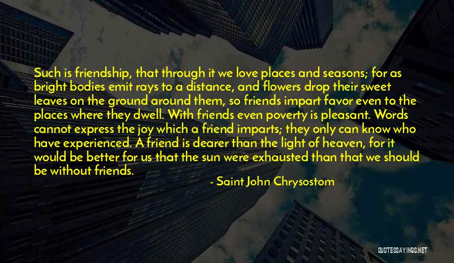 Flowers And Friendship Quotes By Saint John Chrysostom