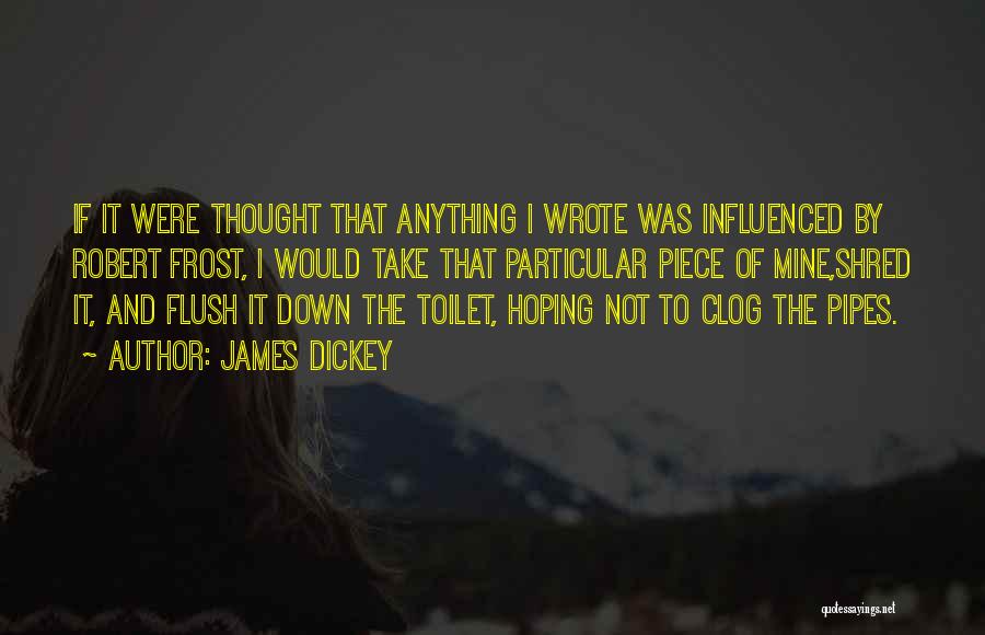 Flush The Toilet Quotes By James Dickey